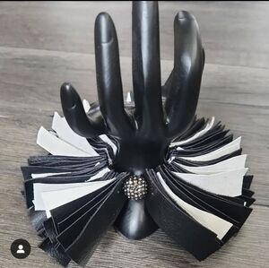 Black and White Leather Braclete